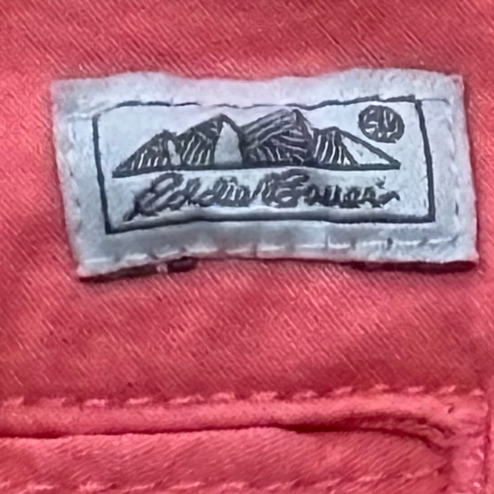 Women’s Eddie Bauer Cotton Blend Coral Orange Chino Shorts 5” Inseam Size 12 - Picture 5 of 5